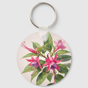 Porte-clés Fleur de fuchsia rose vibrant