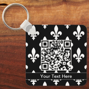 Porte-clés Fleur de Lis Motif, française, royale, blanche