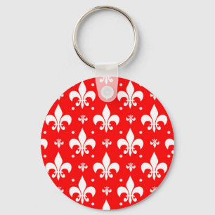 Porte-clés Fleur de lis rouge Motif