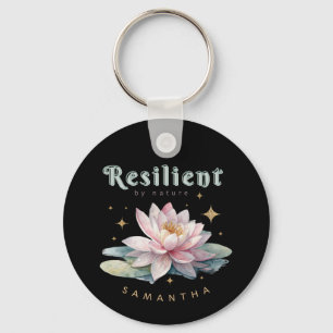 Porte-clés fleur de lotus aquarelle personnalisée motivationn