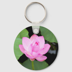 Porte-clés Fleur de lotus rose