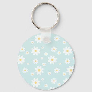Porte-clés Fleur de marguerite blanche classique