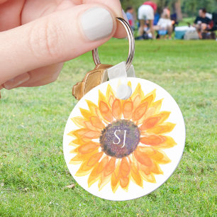 Porte-clés Fleur de monogramme