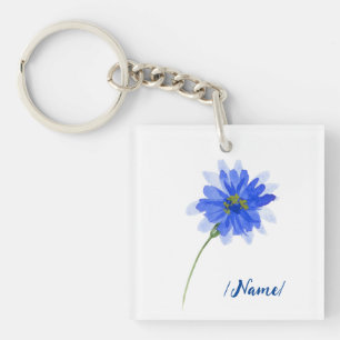 Porte-clés Fleur de naissance Cornflower cadeau de vacances