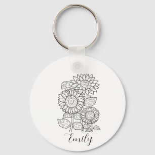 Porte-clés Fleur de naissance - Fleur de naissance personnali
