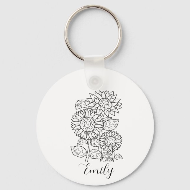 Porte-clés Fleur de naissance - Fleur de naissance personnali (Recto)