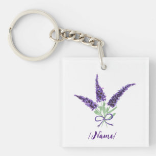 Porte-clés Fleur de naissance Lavande cadeau de vacances