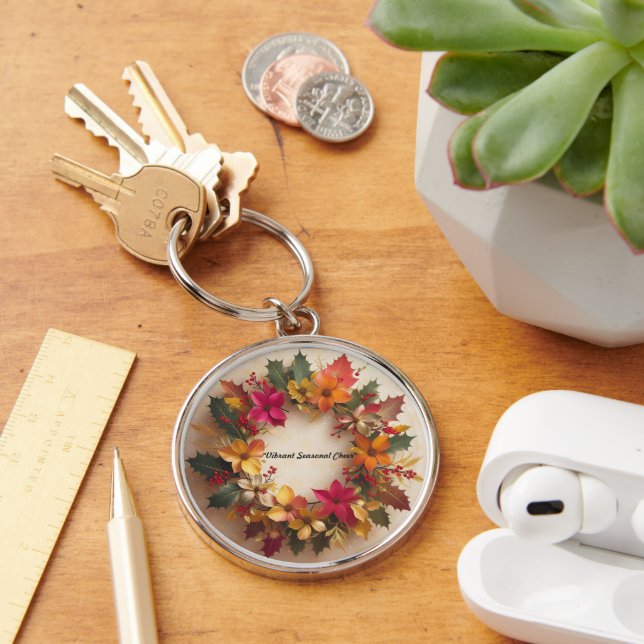 Porte-clés "Fleur de Noël joyeuse" (Bureau)