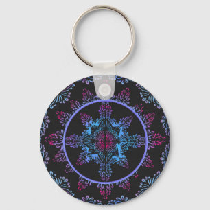 Porte-clés Fleur de nuit Mandala