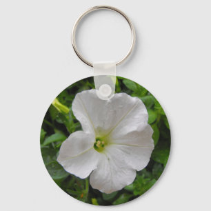 Porte-clés fleur de pétunia blanche