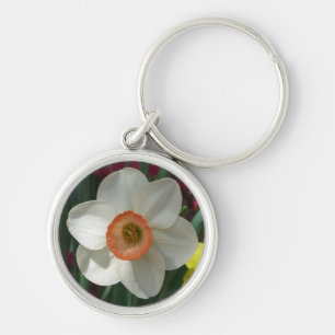 Porte-clés Fleur de printemps de jonquille rose