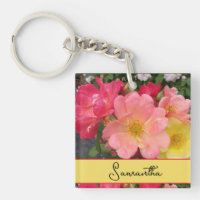 Fleur de rose jaune rouge Roses floraux