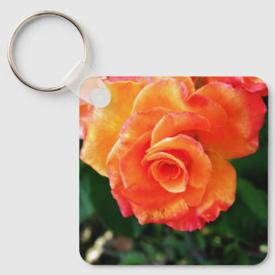 Porte-clés Fleur de rose orange