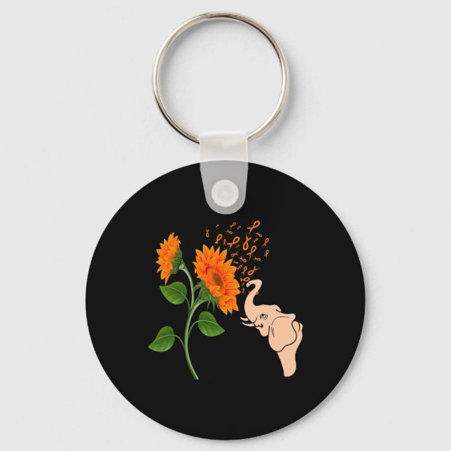 Porte-clés Fleur de sensibilisation à la leucémie (Recto)