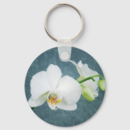 Porte-clés Fleur d'Orchidée Blanche Zen
