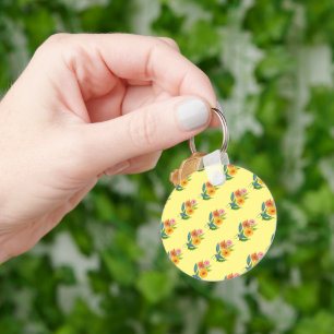 Porte-clés Fleur Fleur sauvage artistique Zinnia