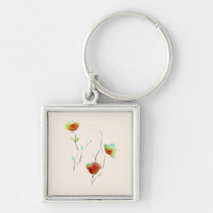Porte-clés Fleur florale simple moderne Art d'automne