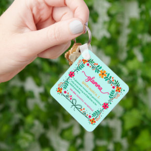 Porte-clés Fleur Frame Grandma Grand-mère Définition
