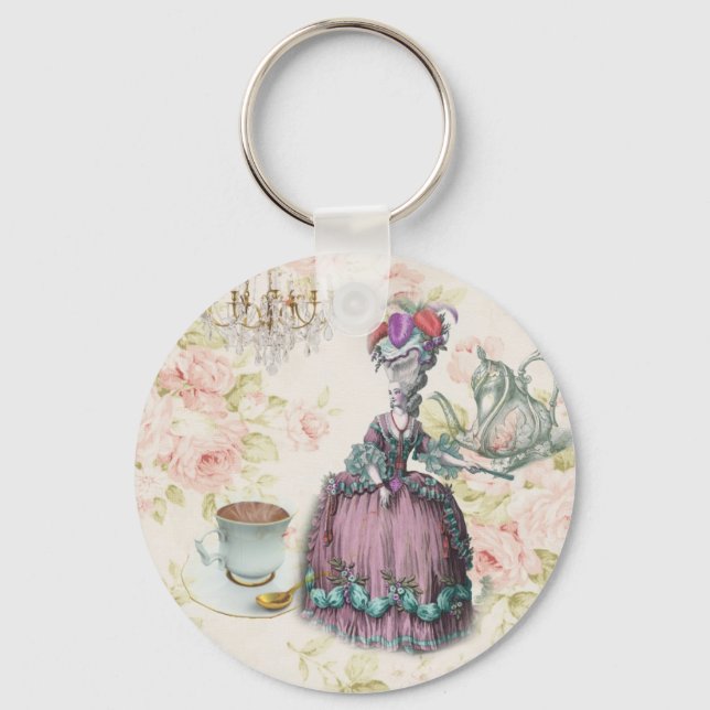 Porte-clés Fleur française Paris Tea Party Marie Antoinette (Recto)