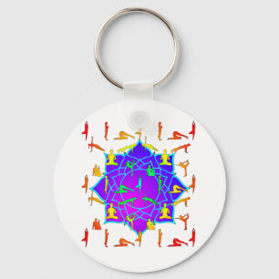 Porte-clés Fleur Lotus Avec Poireaux De Yoga