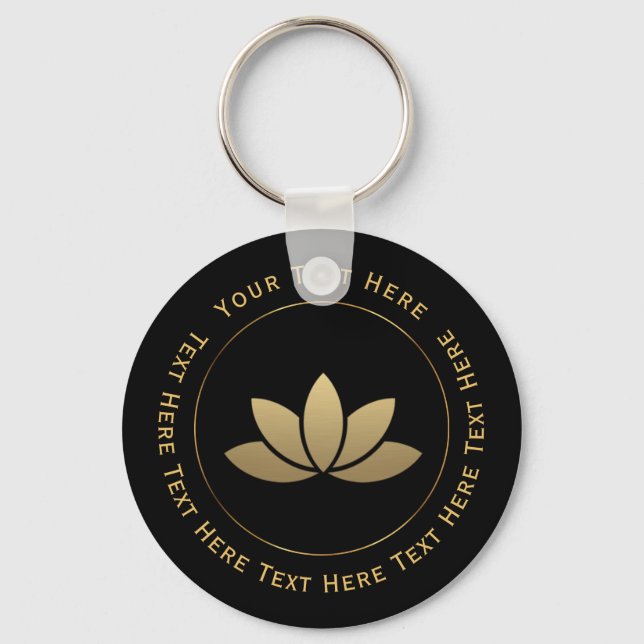 Porte-clés Fleur Lotus Or (Recto)