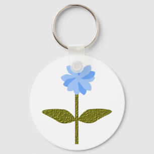 Porte-clés Fleur marguerite Joli Porte - clé bleu