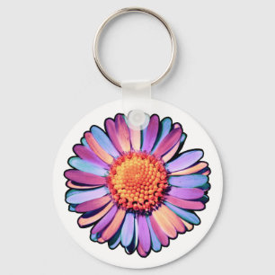 Porte-clés Fleur mignonne violet rose bleu Boho Daisy Bisexua