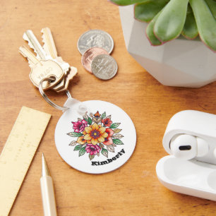 Porte-clés Fleur multicolore