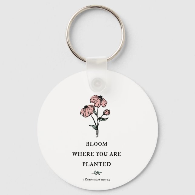 Porte-clés Fleur Où Vous Êtes Plantés (Recto)