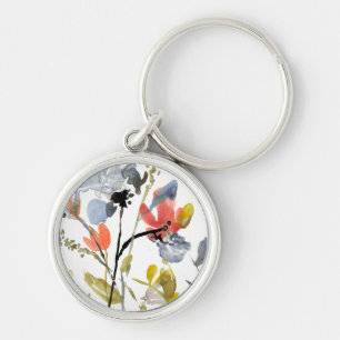 Porte-clés Fleur recouverte - fleurs et tiges d'aquarelle