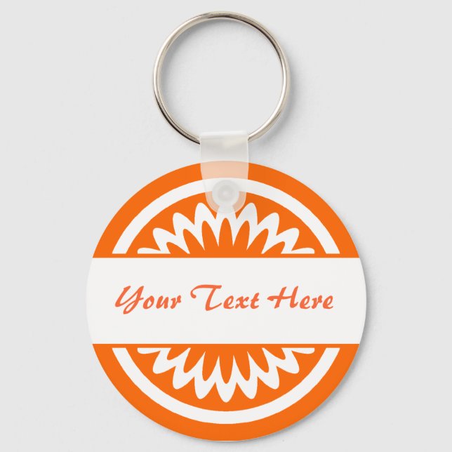 Porte-clés Fleur ronde - orange (Recto)