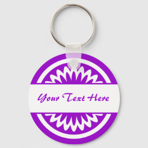 Porte-clés Fleur ronde - violet