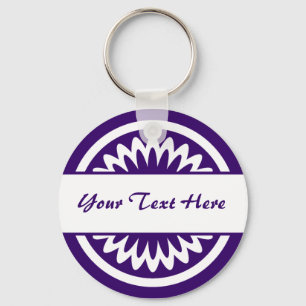 Porte-clés Fleur ronde - violet profond
