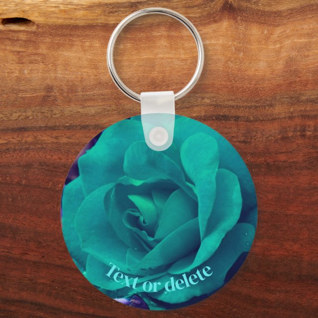 Porte-clés Fleur Rose Aqua personnalisée (Recto)