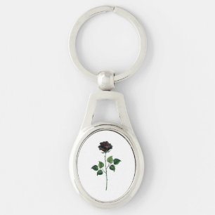 Porte-clés Fleur rose noire