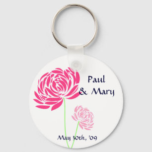 Porte-clés Fleur rose personnalisable