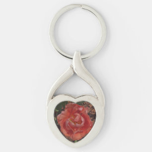Porte-clés fleur rouge