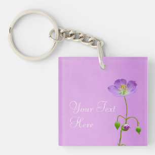 Porte-clés Fleur sauvage violet sur violet