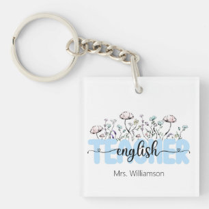 Porte-clés Fleur sauvage Whimsical Professeur d'anglais perso