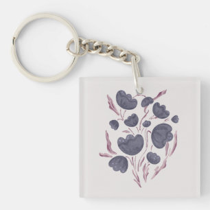 Porte-clés Fleur violet foncé esthétique