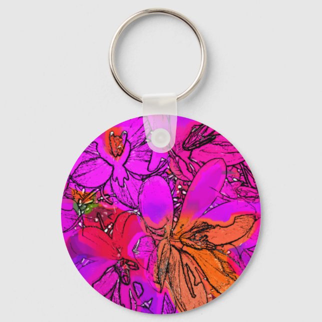 PORTE-CLÉS FLEURS (Recto)