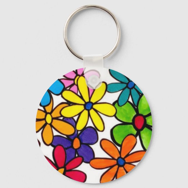 Porte-clés fleurs amusantes porte - clé (Recto)
