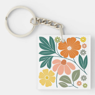 Porte-clés Fleurs Boho