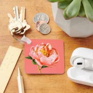 Porte-clés Fleurs   Coral Peony Blossom