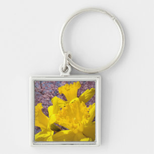 Porte-clés Fleurs de jonquilles jaune vif cadeaux