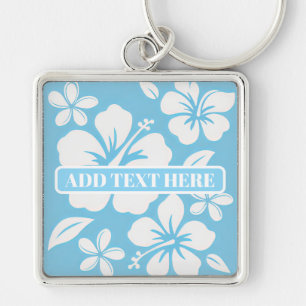 Porte-clés Fleurs de plage bleu tropical