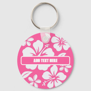 Porte-clés Fleurs de plage rose tropicale