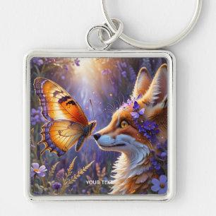 Porte-clés Fleurs de renard à papillon mignonne Imaginaire