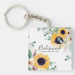 Porte-clés Fleurs de soleil personnalisées Présentatrices Cad