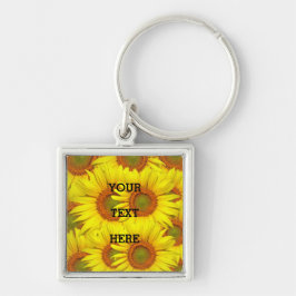 Porte-clés Fleurs de soleil Rustique Floral été Mariage Jaune